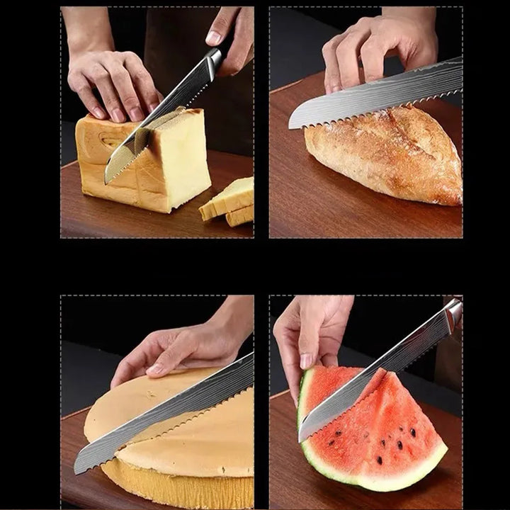 Sharp Chef Kitchen Knives Laser Damascus Knife for Meat Fish Fruit Bread Butcher Japanese Boning